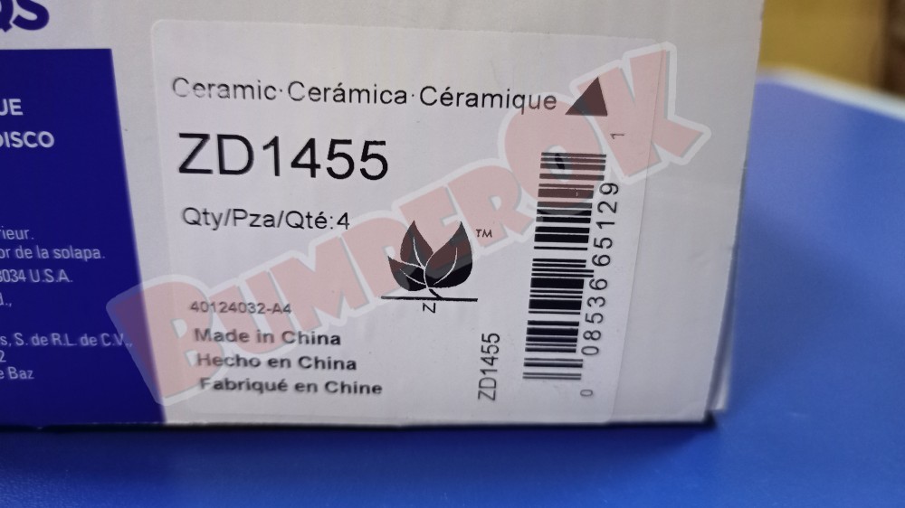 Колодки передні (3.6, 5.7) ZD1455 WAGNER Jeep Grand Cherokee 2014-/ Dodge Durango 2014- - 2